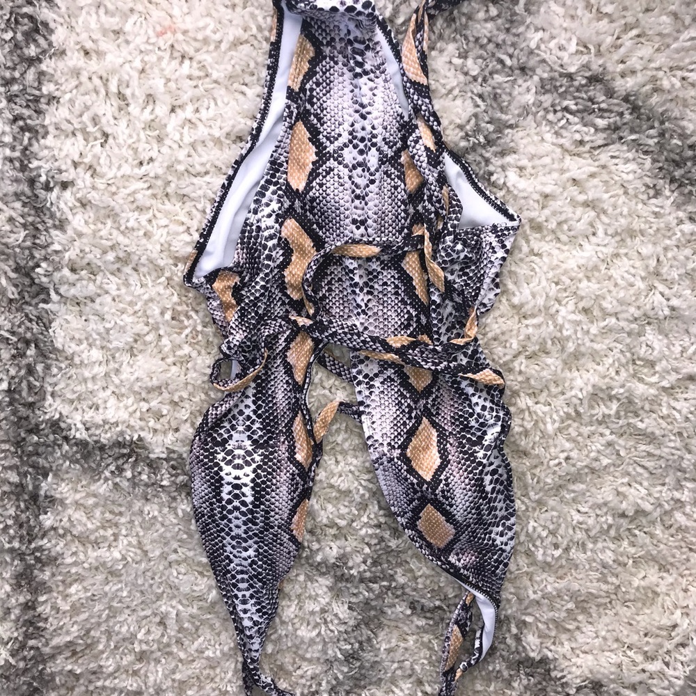 Snake print wrap one peice